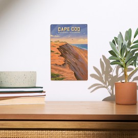 Lantern Press 6x9 Inch Wood Sign, Ready to Hang Wall Decor, Cape Cod National Seashore, Massachusetts, Lithograph