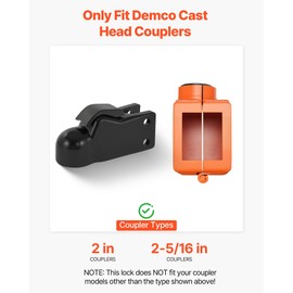 VEVOR Collar Coupler Lock, Fits 2 & 2-5/16-Inch Demco Cast Head Couplers, Trailer Hitch Lock with 3 Keys Secures Security Chains, Rust-Resistant, Anti-Theft RV Trailer Locks for RV, Trailer, Boat