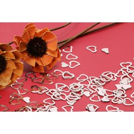 ONLYKXY 1200Pcs Love Heart Shaped Confetti, Table Wedding Decoration, Glitter Confetti for Wedding Party (Silver)