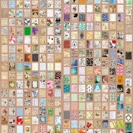 366 Sheets Scrapbooking Paper Small Vintage Flowers Scrapbooking Accessories Decorative Paper Scrapbooking with Many Designs for Diary Notebook DIY Arts and Crafts 40 x 50 mm