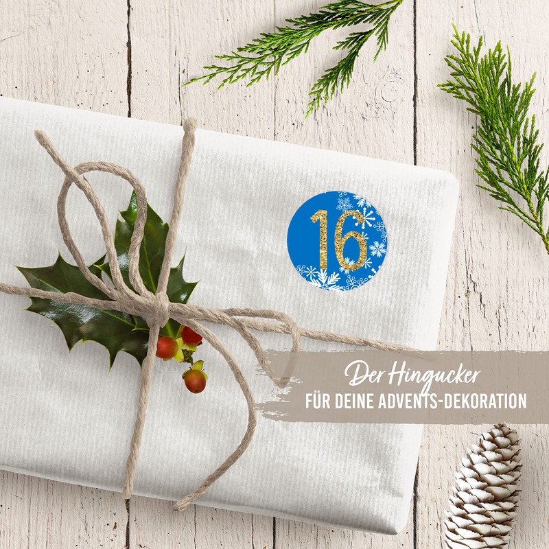 Papierdrachen 24 Advent Calendar Number Stickers – No. 26 –