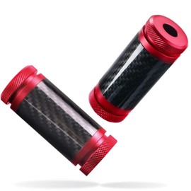 GZICMA Crash Bar Sliders CNC Carbon Fiber 1.25" Decorative Wheels Rotatable End Caps for Front Engine Guard Rear Saddlebag Guard (Red)