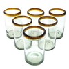 MexHandcraft Amber Rim 14 oz Drinking Glasses (set of 6),