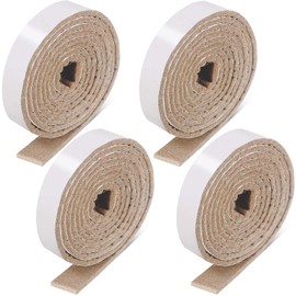 Zonon 4 Rolls 1/2 x 240 Inch Felt Strips with Adhesive Backing Felt Tapes Felts Furniture Strips Self Stick Heavy Duty Polyester Pads for Furniture, Protecting Floors, Windows and DIY(Beige)