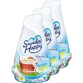 Sawaday Happy Air Freshener for Rooms, Clean Laundry 4.2 oz (120 g) x 3 Packs