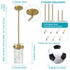 Brushed Gold Pendant Lights for Kitchen Island 4.72" Hammered Glass