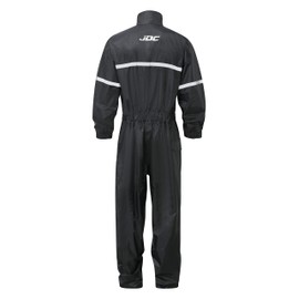 JDC Motorcycle Waterproof Rain Suit Over Suit 1PC - SHIELD - Black - L - Regular Leg (32")