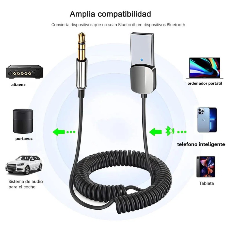 Recept Bluetoth HJDWQN 5.3 USB Auto Aux 3.5mm HD Llamadas