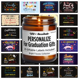 Vanilla-Scented Aromatherapy Candle – 25 Giftable Labels Included, Choose One to Personalize Your Gifting for Anyone. A Thoughtful, Ready-to-Gift Candle! Bright Futures Collection