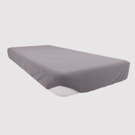 Soleil d'ocre, Jersey Fitted Sheet, Cotton, Grey, 140x190cm