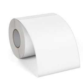 FINDAT White Thermal Labels 4 × 6 Inch Vinyl Rectangular Waterproof Direct Printer Sticker Self-Adhesive Perforated Address Tag for Shipping Business Warehouse 250 PCS