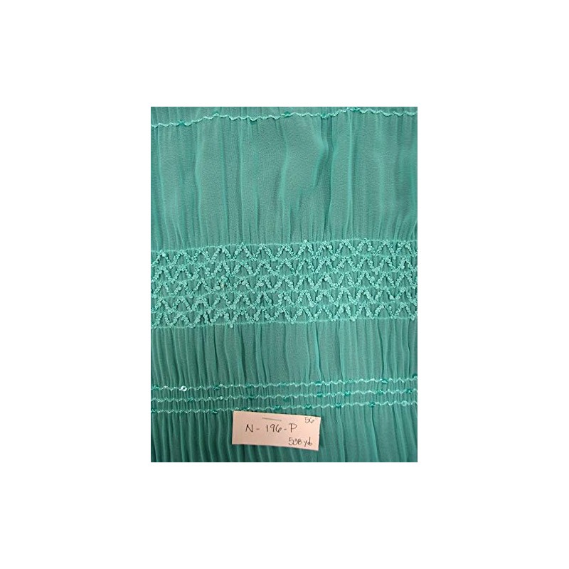 Polyester Ruched Chiffon with Chevron Pattern & Sequins Fabric by