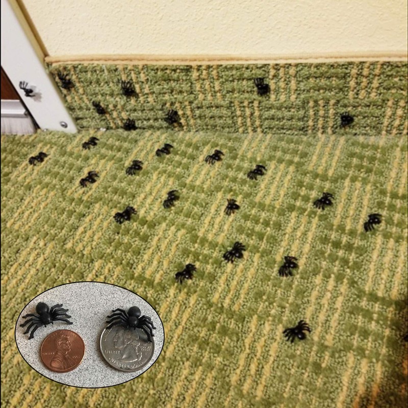 HONBAY 120PCS Plastic Mini Fake Black Spiders for Home and