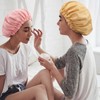 Janmercy 4 Pcs Shower Cap Satin Lined for Hair Protection
