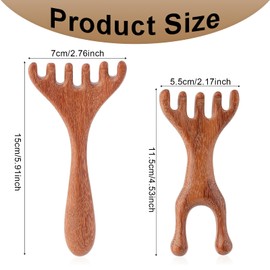 2 Pack Wooden Scalp Massager - Portable Head Massager for Relaxation & Hair Growth, Ideal Gift for Women, Mom, Sister (Includes Dual & Single Head Scalp Stimulators)