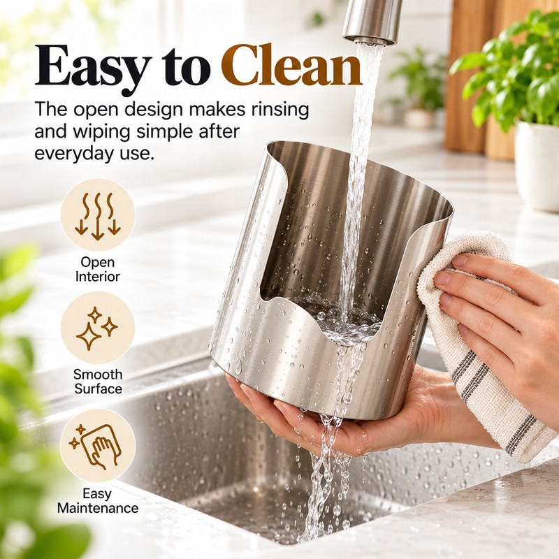 2-in-1 Utensil Rest for Kitchen Counter – Stainless Steel Spoon