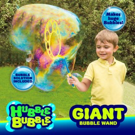 LeftField Toys | Hubble Bubble Mega Bubble Kit - Giant Bubbles Set with Wand - Outdoor Fun Toddler Toy