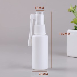GSHLLO 5 Pcs 30 ml Plastic Throat Spray Bottles Vials Refillable Empty Oral Sprayer Nasal Spray Pump Bottles Fine Mist Atomizers with 360 Degree Rotation Rod for Travel Home Use