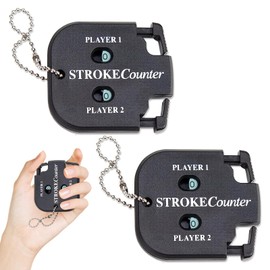 Qianeffort Golf Stroke Counter,2Pcs Golf Counter Black Golf Score Counter Golf Score Keeper with Dial Reset Tool Key Chain,Golf Shot Counter for Outdoor Sport Scoreboard Games Golf Accessories