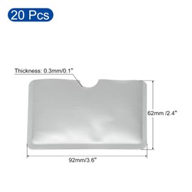 PATIKIL RFID Blocking Credit Card Sleeves, 20 Pack Wide Open Contactless Protector Holder for NFC Purse, White