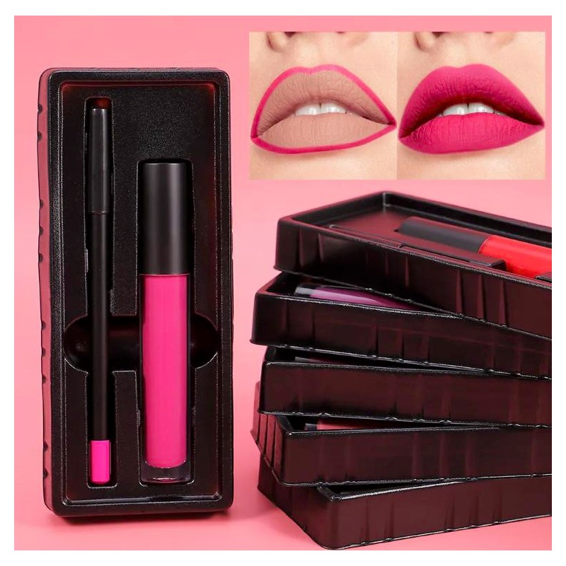 LivFab Waterproof Matte Lip Liner and Lip Lipstick - Color: