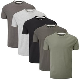 Charles Wilson Men's 5 Pack Midweight Crew Neck T-Shirt (Large, Grey Essentials U624)