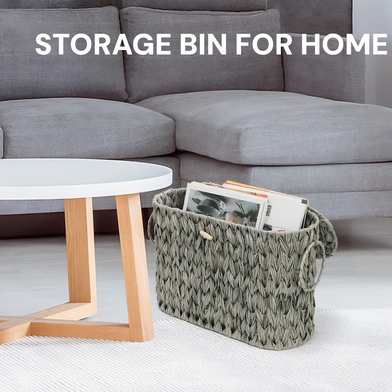 Pumtus Toilet Paper Storage Basket, Handwoven Toilet Paper Holder with