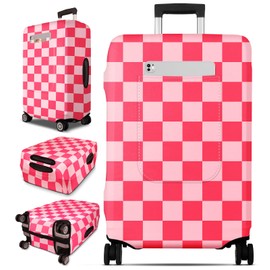 OffiEase Suitcase Cover Protectors - Large Washable Waterproof Dustproof Luggage Protective Covers Sleeve for Travel Fit 26-28 Inch Checkered L
