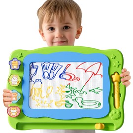 Magnetic Drawing Board Large Doodle Board Toddler Toys for Girls Boys 2 3 4 5 6 7 Year Old Kids, Montessori Preschool Educational Travel Toys Gifts Etch A Colorful Sketch Magnet Erasable Writing Pad