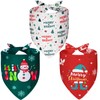 Agroon Christmas Dog Bandanas Large 3PCS, 6 Pattern Holiday Scarf