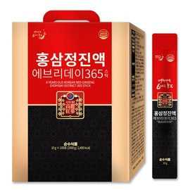 Pure Food Red Ginseng Extract Everyday 365 Red Ginseng Stick, 1kg, 1 Piece / 순수식품 홍삼정 진액 에브리데이 365 홍삼스틱, 1kg, 1개