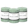 3x4 Inch Sage Green Pillar Candles - Set of 3,