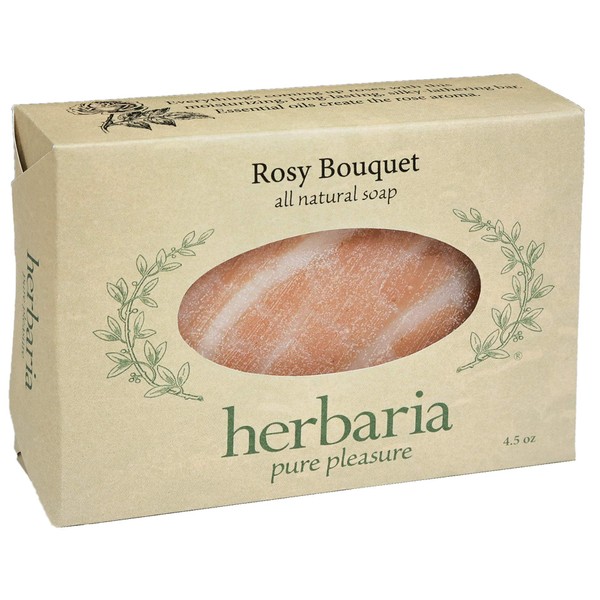 Herbaria Rosy Bouquet Handcrafted All-Natural Soap with Essential Oils. 4.5
