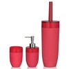 Sealskin Bloom Toilet Brush and Holder, ABS, Red, 10.5 x