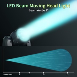 Iverens 100W LED Moving Head DJ Lights，7 Gobos 8 Colors LED Beam Light,DMX 512 Control Stage Light for KTV Party Room