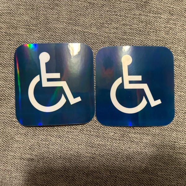 Project Thin Line 2x Handicap Holographic sticker decal vehicle wheelchair