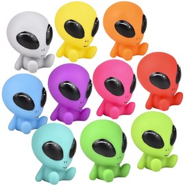 ArtCreativity Alienígenas galácticas de goma, juego de 10, juguetes alienígenas para niños en varios colores, ideal como recuerdos de fiesta en el espacio exterior, juguetes de baño para niños, juguetes de piscina y decoración de computadora de oficina