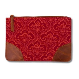 ZAARIYA 360 Pouch Bag for Cosmetic Toiletry Bag, Tote/Purse Organization, Catch All for Phone, Keys & Wallet, Red