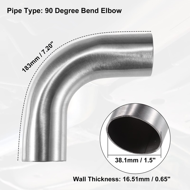QUARKZMAN 1 Piece Exhaust Elbow Pipe 1.5 Inch Outer Diameter