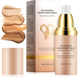 4 in 1 Liquid Foundation-Color Changing Foundation-Flawless Coverage- Lightweight Formula-Hydrating & Long-Lasting- Even Skin tone - Color-changing concealer