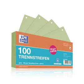 Oxford 100 x Green Paper Dividers Punched 190gsm