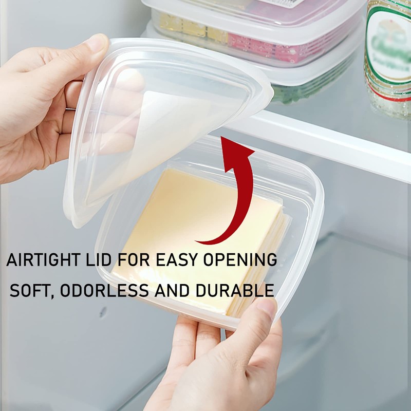 WonLiq 2 Pack-Plastic Cheese Storage Containers with Lids Airtight Keeps
