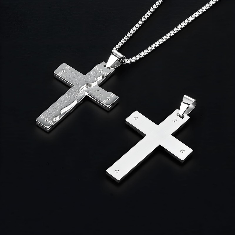 Cavalcade Cross Pendant for Car Rear View Mirror Lords Prayer