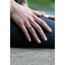 BAGHIMI Oval Ring Made of 925 Sterling Silver, Moonstone