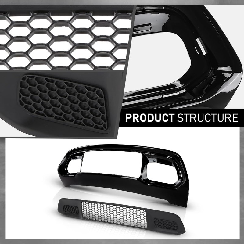 G-PLUS Front Lower Grille & Bumper Grill Bezel Compatible with
