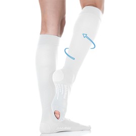 BeOnTop Medical Compression Stockings Women Men Class 1 18-23 mmHg Unisex Knee Stockings, Thrombosis Stockings, Support Stockings, Compression Socks, Trombosis Socks, BIANCO MED