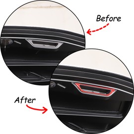 CHEAYAR Soft 3D Real Carbon Fiber Car Engine Compartment Handle Trim Cover Sticker Compatible with Corvette C8 Stingray Z06 Z51 2020 2021 2022 2023 Interior Decoration Accessories (Red)