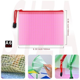 COWORK-UP 20Pcs Small Plastic Wallets A6 Mesh Zipper Bags Small Toy Storage Pouch for Flashcards, Crafts Supplies, Sewing Supplies and Other Small Items
