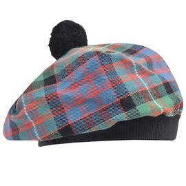 Tam O' Shanter Hat - Classic Tammy Hat Acrylic Wool Flat Bonnet Pom Pom – Perfect Scottish Tartan Beret Style Cap Daily Wear – One Size Fits All (UK, Alpha, One Size, MacDonell of Glengarry)