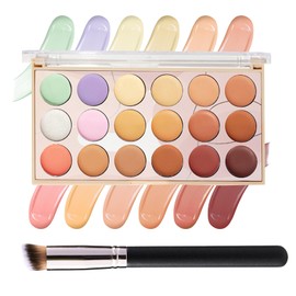 18 Colors Correcting Concealer Palette,Colors Corrector Palette,Long Lasting Concealer Cream Makeup Palettes,Natural Finish Cream Foundation,Contouring Highlighting Makeup Kit for Dark Circles